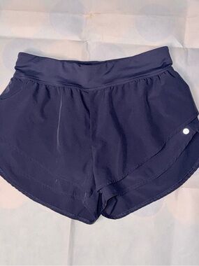 Navy Women's Athletic Overlay Shorts with High Waist